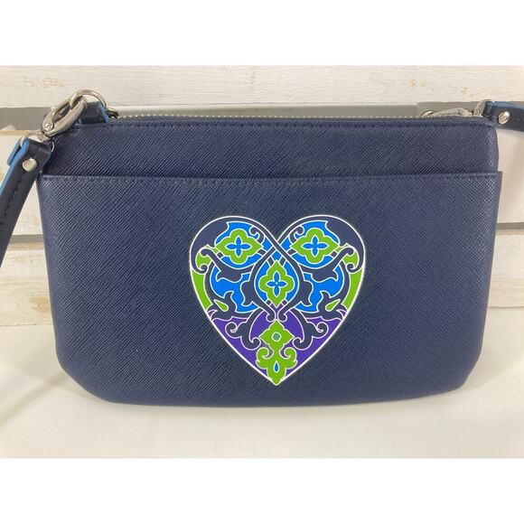 BRIGHTON SMALL BLUE CROSSBODY WITH HEART - Picture 2 of 10